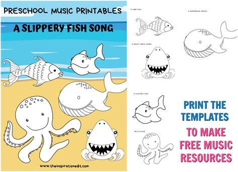 Slippery Fish Song and Fish Printables .